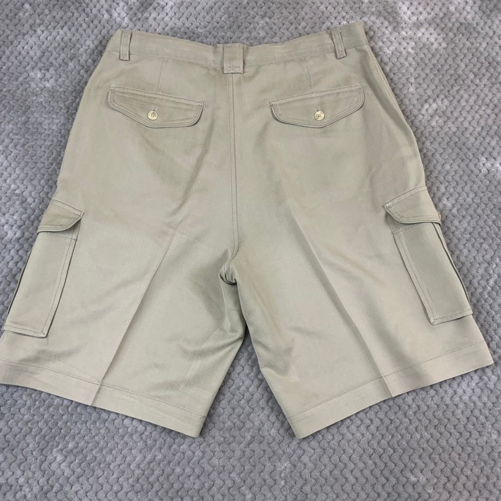 Tommy Bahama Mens 100% Silk Cargo Shorts Khaki Tan Size 34 Relaxed Island Summer - Picture 4 of 11